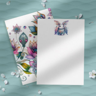 Cartão de Nota de Papelaria do Coelho de Páscoa Pa