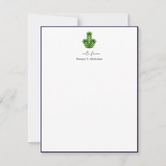 Cartão de Nota de Papelaria Elegante de Carvalho