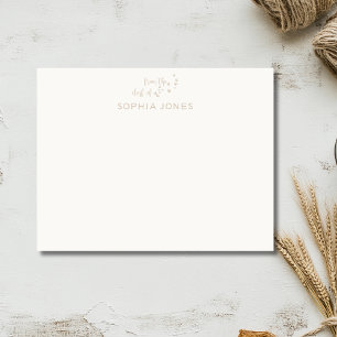 Cartão de Nota de Papelaria Elegante Off White Mau