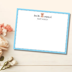 Cartão de Nota de Papelaria para Berçário do Ursin