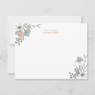 Cartão de Nota de Papelaria Personalizada Floral B