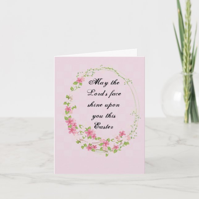 Cartão de nota de Páscoa "Que o Senhor brilhe" (Frente)