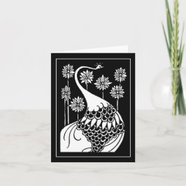 Cartão de Nota de Peacock de Beardsley Nouveau