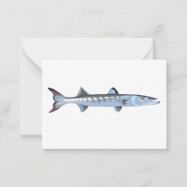 Cartão de Nota de Peixe Barracuda Elegante