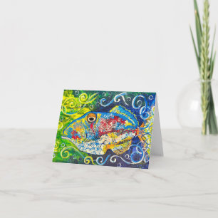 Cartão de Nota de Peixe Tropical