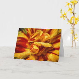 Cartão de Nota de Pétalas de Arte Floral de Flor d