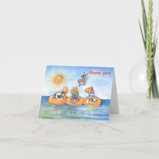 Cartão de Nota de piscina Obrigado (Frente)