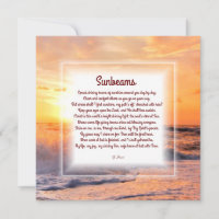Cartão de Nota de Poema Cristão "Sunbeams"