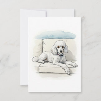 Cartão de Nota de Poodle