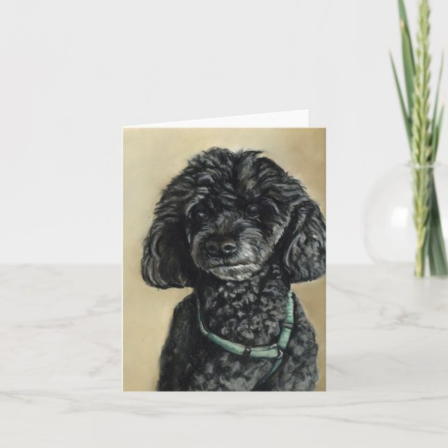 Cartão de Nota de Poodle Dog (Frente)
