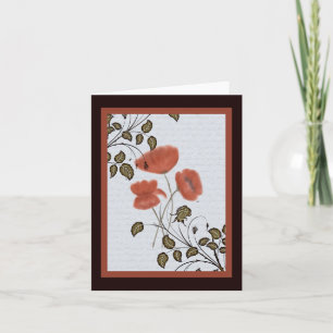 Cartão de Nota de Poppies Asiáticos