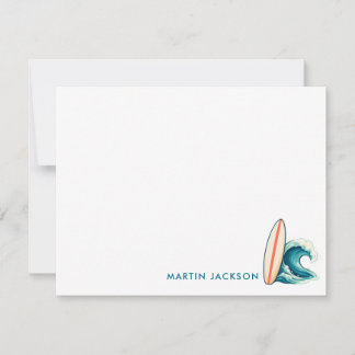 Cartão de Nota de Prancha de Surf Personalizada