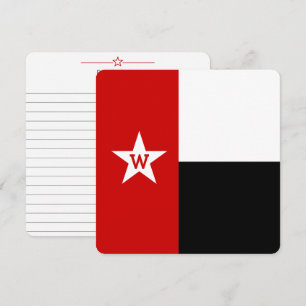 Cartão de Nota de Sinalizador do Texas Vermelho e