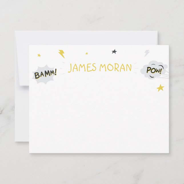 Cartão de Nota de Super-Herói Infantil (Frente)