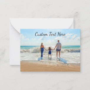 Cartão de Nota de Texto e Fotografia Personalizado