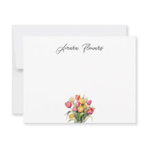Cartão de Nota de Tulipa Personalizado