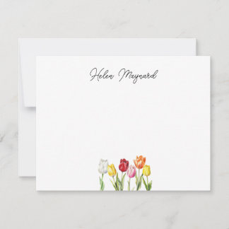 Cartão de Nota de Tulipa Personalizado