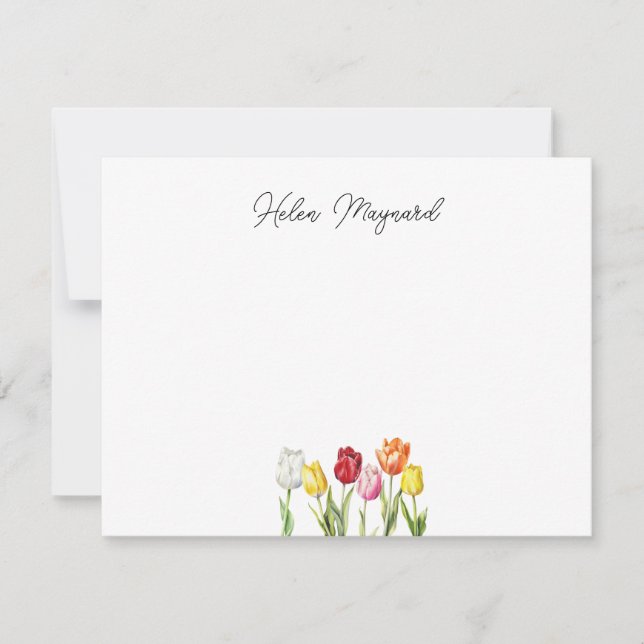 Cartão de Nota de Tulipa Personalizado (Frente)