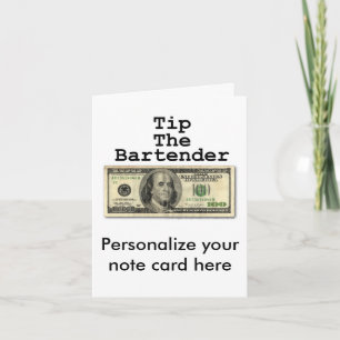 Cartão de nota - DÊ UM PINO NO BARTENDER!