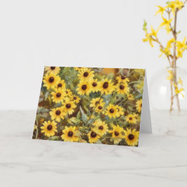 Cartão de Nota de Vazio de Arte das Flores Amarela