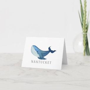 Cartão de Nota de Vazio de Baleia Nantucket