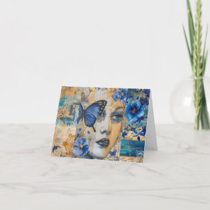 Cartão de Nota de Vazio de Colagem de Arte Abstrat
