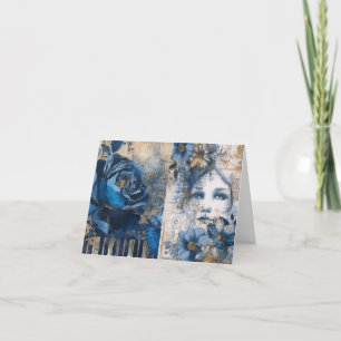 Cartão de Nota de Vazio de Colagem de Arte Abstrat