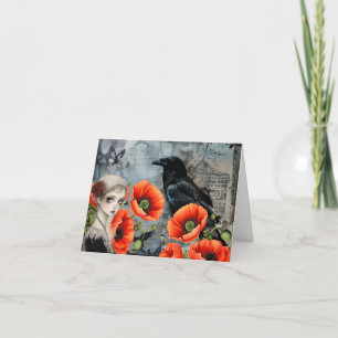 Cartão de Nota de Vazio de Colagem de Arte Gótica 