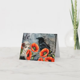 Cartão de Nota de Vazio de Colagem de Arte Gótica 