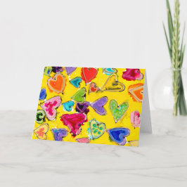 Cartão de Nota de Vazio de Corações Preenchidos co