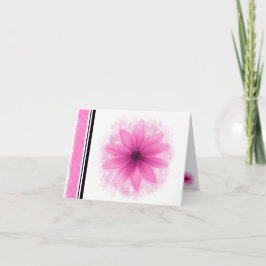 Cartão de nota de vazio de flor rosa