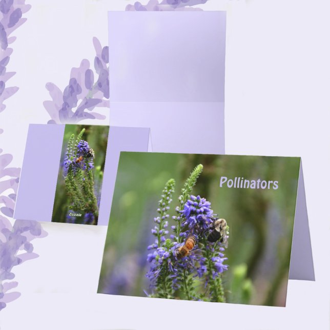 Cartão de nota de vazio de mel e de abelha-púrpura (Criador carregado)