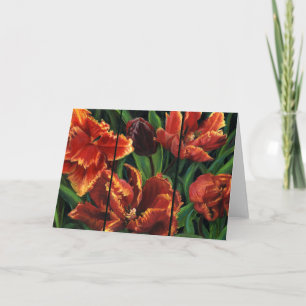 Cartão de Nota de Vazio "Parrot Tulips Triptych"
