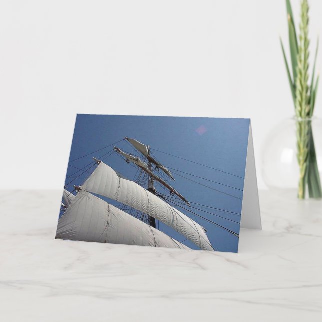 Cartão de Nota de Velas de Navio Alto (Frente)
