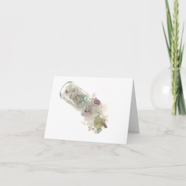 Cartão de nota de vidro do mar (Frente)