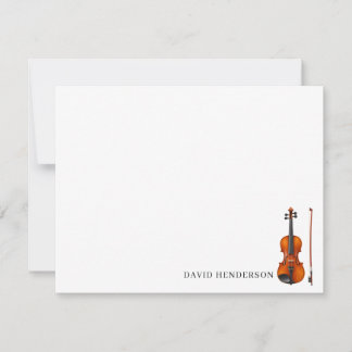 Cartão de Nota de Violino Personalizado