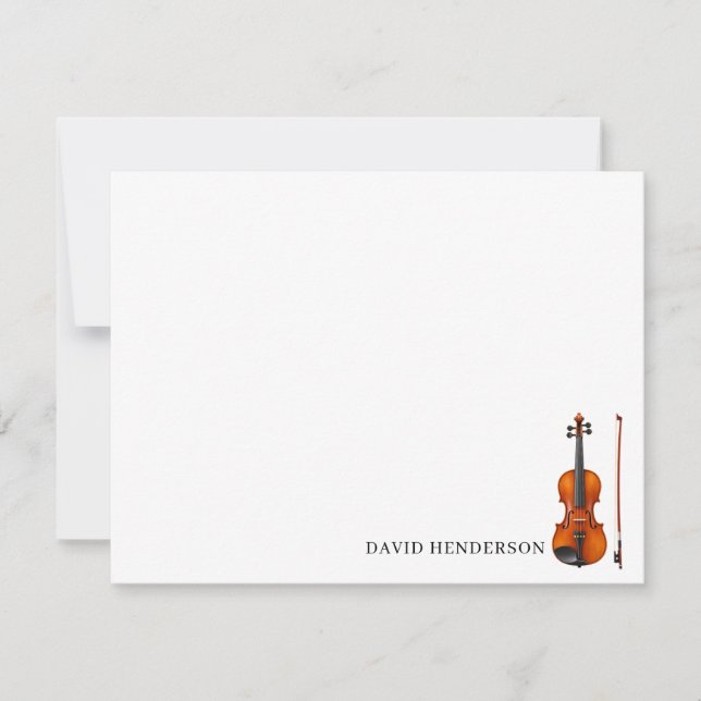 Cartão de Nota de Violino Personalizado (Frente)