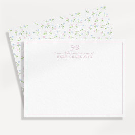 Cartão de nota de viveiro de flores silvestres de 