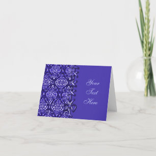 Cartão de Nota Decorativa de Padrão Azul com Fal