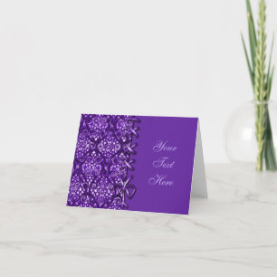 Cartão de Nota Decorativa de Padrão Roxo com Fal