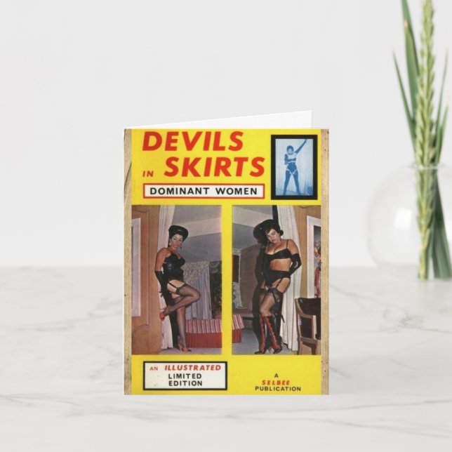 Cartão de Nota "Devils in Skirts", Estilo de Vinta (Frente)