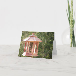 Cartão de nota do alimentador do pássaro do