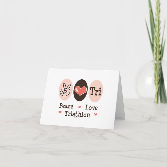 Cartão de nota do amor da paz tri (Frente)
