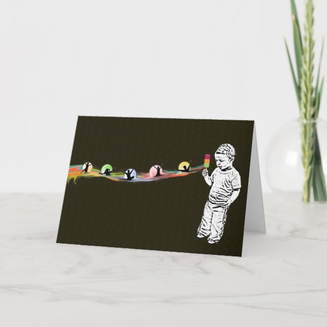 Cartão de nota do arco-íris do Popsicle de Justin (Frente)