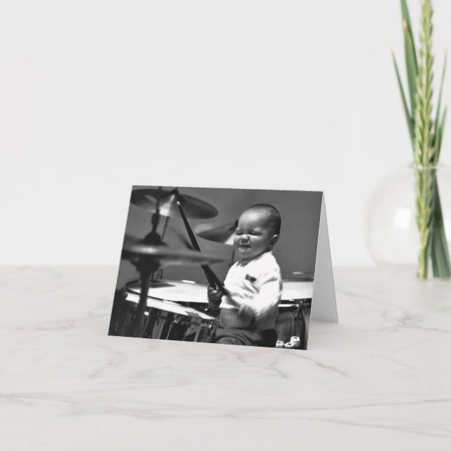 Cartão de nota do baterista do bebê (Frente)