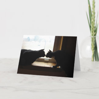 Cartão de nota do beijo do gatinho