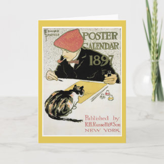 Cartão de nota do calendário do poster