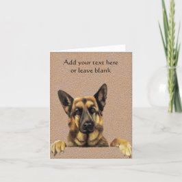 Cartão de nota do cão de german shepherd, obrigado