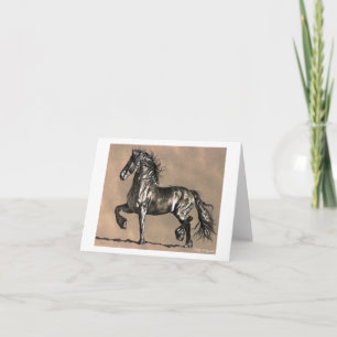 Cartão de nota do cavalo do frisão