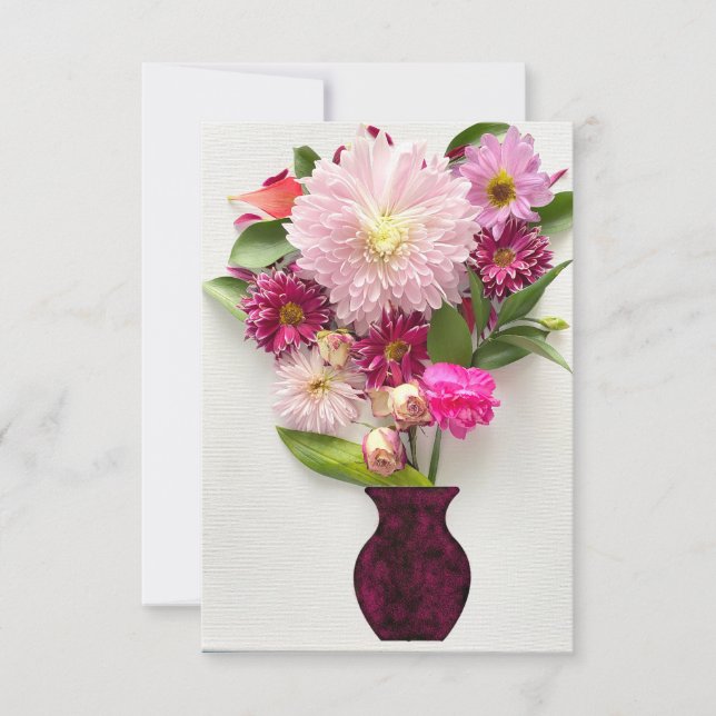 Cartão de nota do Convênio Floral Rosa (Frente)